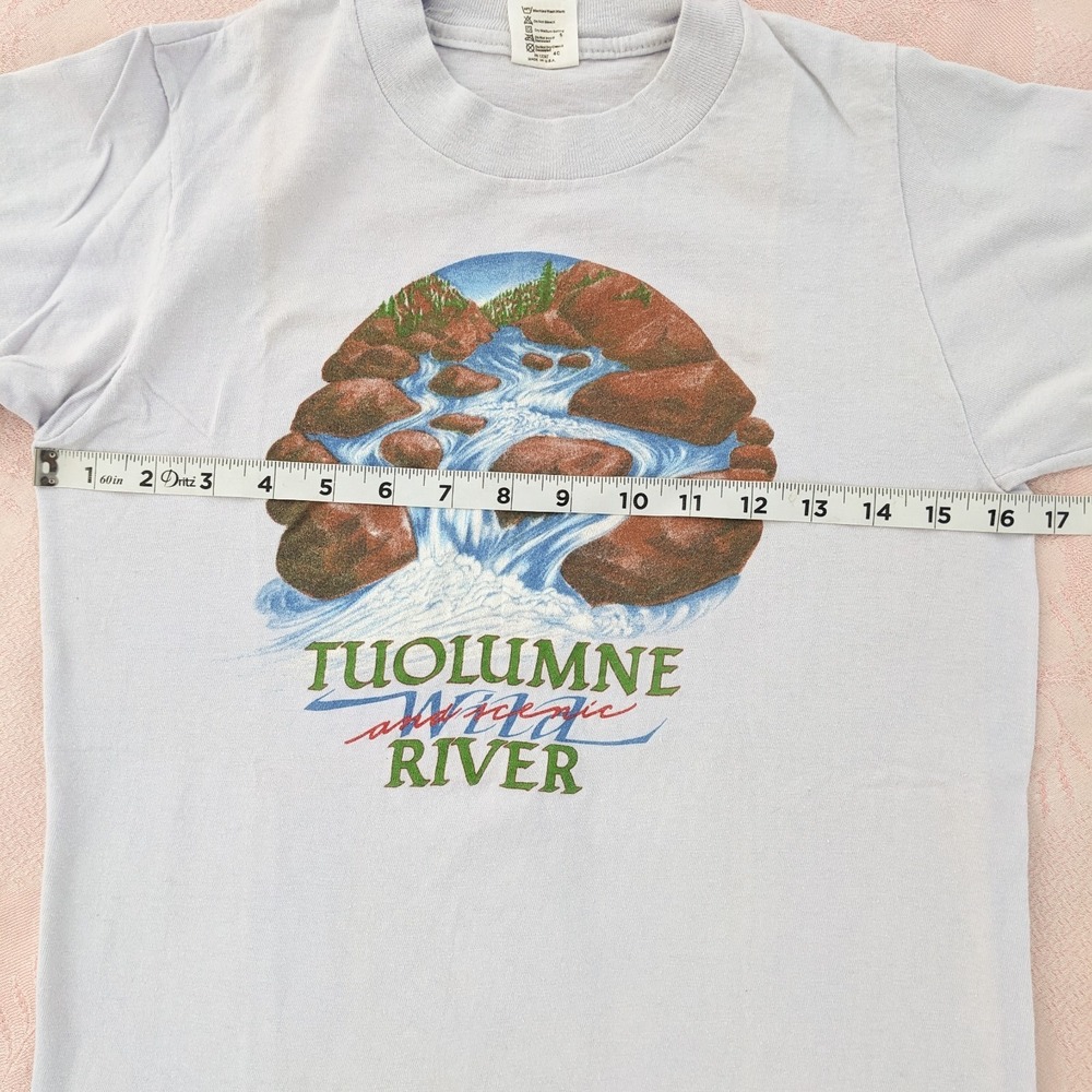 Vintage Tuolumne River T-Shirt XS Grey Single Stitch Graphic Nature Tee USA Made - Picture 10 of 16